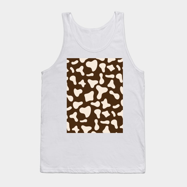 Milk Dairy Cow Print Pattern on Chocolate Background Tank Top by Cow Print Stuff